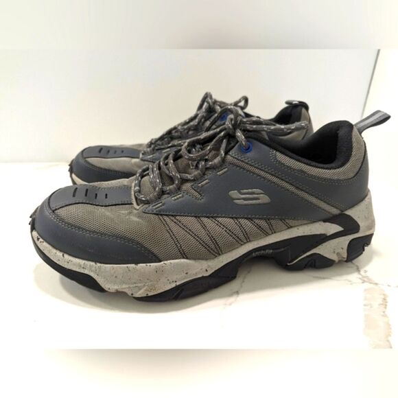 SKECHERS ARCH FIT PHANTOM Charcoal/Gray Leather hicking Trail Shoes Sneaker 11.5 - Picture 1 of 13